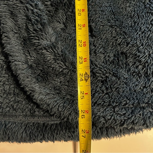 Loft‎ Faux Fur/sherpa Open Jacket  Size Medium Blue Shawl Collar Cozy Comfy - Picture 9 of 12
